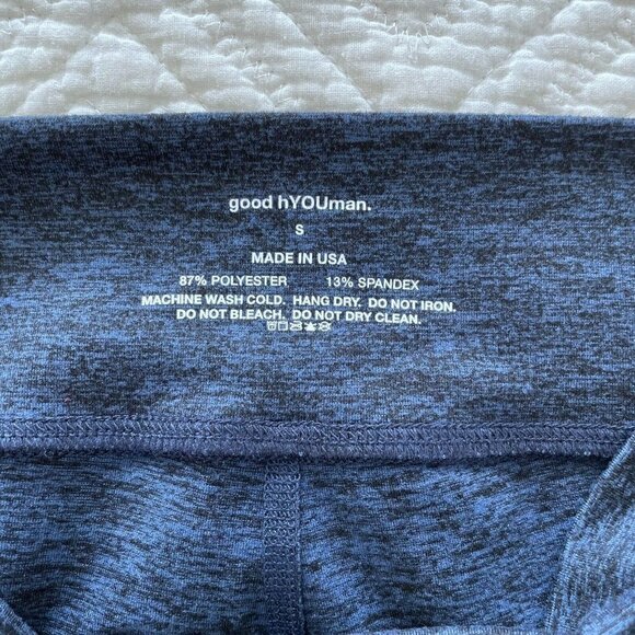 Good hYOUman Brooke Woman's Sz S Blue Heathered Ruched Leggings - Picture 5 of 7